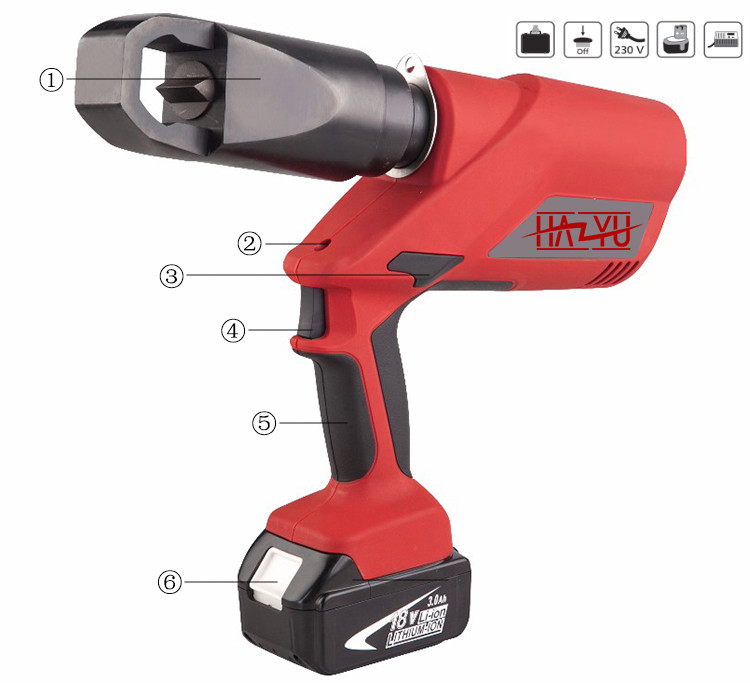 Lineman Tools Battery Powered EC-2432A Cable Cutter Cutting Range M14-M24