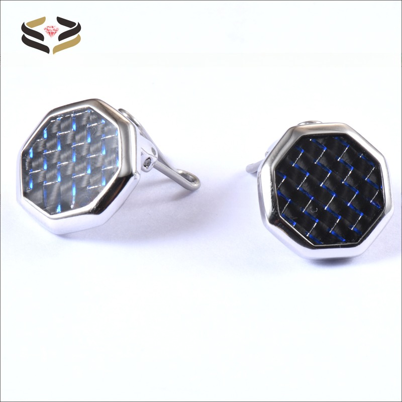 Carbon Fiber Inlay Cufflinks Tie Clips Button Covers For Men Dress Shirt And Tux Shirt
