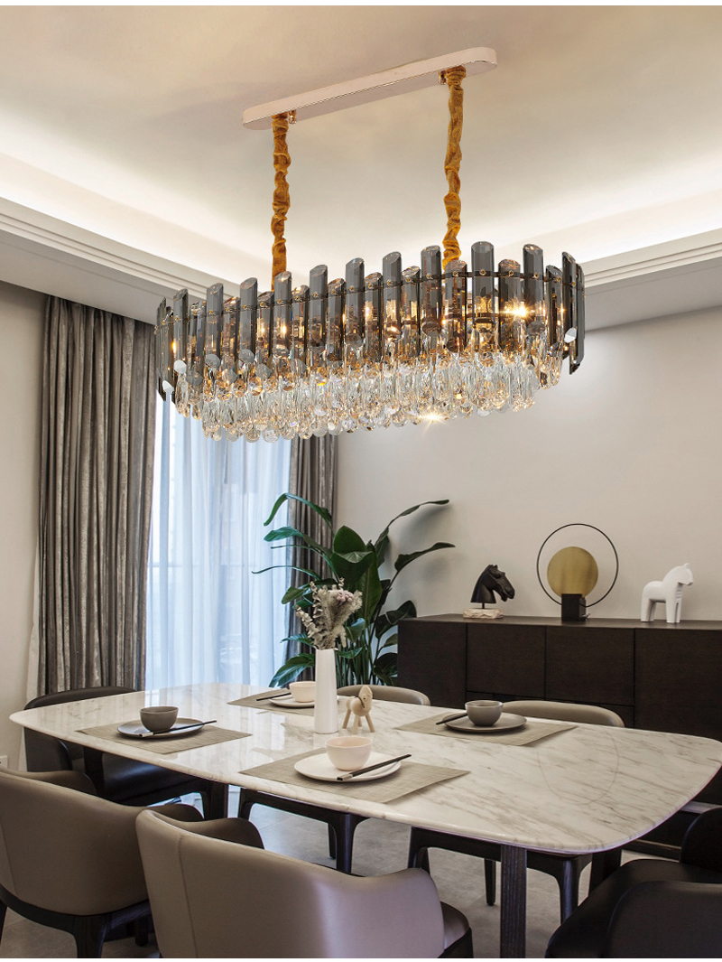 Modern chandelier for living room round bedroom Smoky grey postmodern chandelier(WH-CY-201)