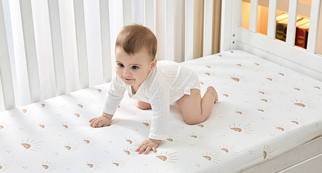 100% Cotton Muslin Bassinet Sheet Baby Crib Sheets Standard For 52*28 Inch