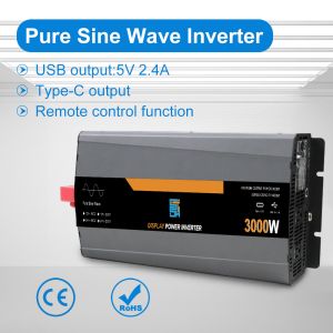 3000W Pure Sine Wave Power Inverter 12V/24V 110V/220V