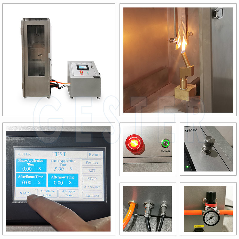 CFR1615 CFR1616 ASTM D6413 Vertical Flammability Testing Chamber For Fabric