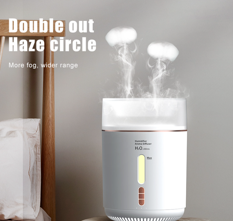 HOMEFISH H2O Cloud Mist Air Jellyfish Humidifiers Room Aroma Oil Diffuser 480ml