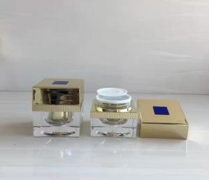 China Premium Acrylic Golden Cream Bottle Cosmetic Case Jar Golden Container Made in China on sale