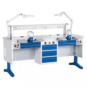 Quality Two People Dental Lab Bench 850mm Dental Laboratory Work Benches With Suction for sale