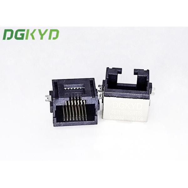 Single Port Tab Up SMD RJ45 Connector Socket With LED Sink Plate 7.5 DGKYDCB751188GWE6SB3009
