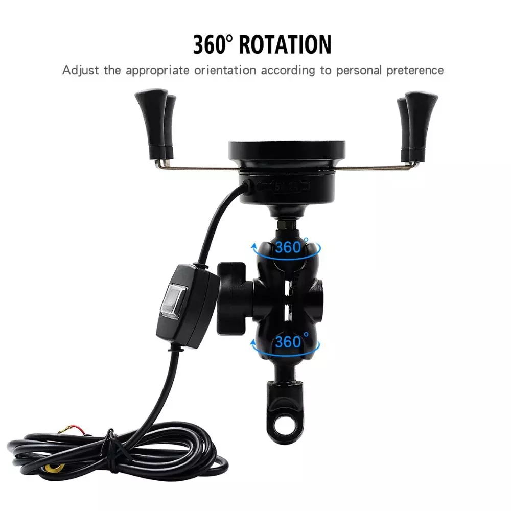 Universal QC3.0 5W Motorcycle Wireless Charger Mount For Huawei