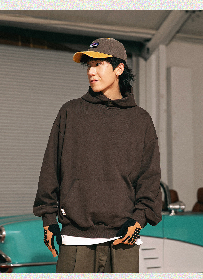 Unisex Retro American Streetwear Heavyweight Pullover Hoodie Sweatshirts 20 Oz Regular Sleeve Style