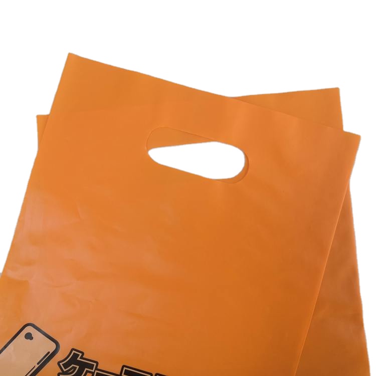 Die Cut Handle Custom Logo Printed LDPE Grocery Bags Plastic Merchandise Bags