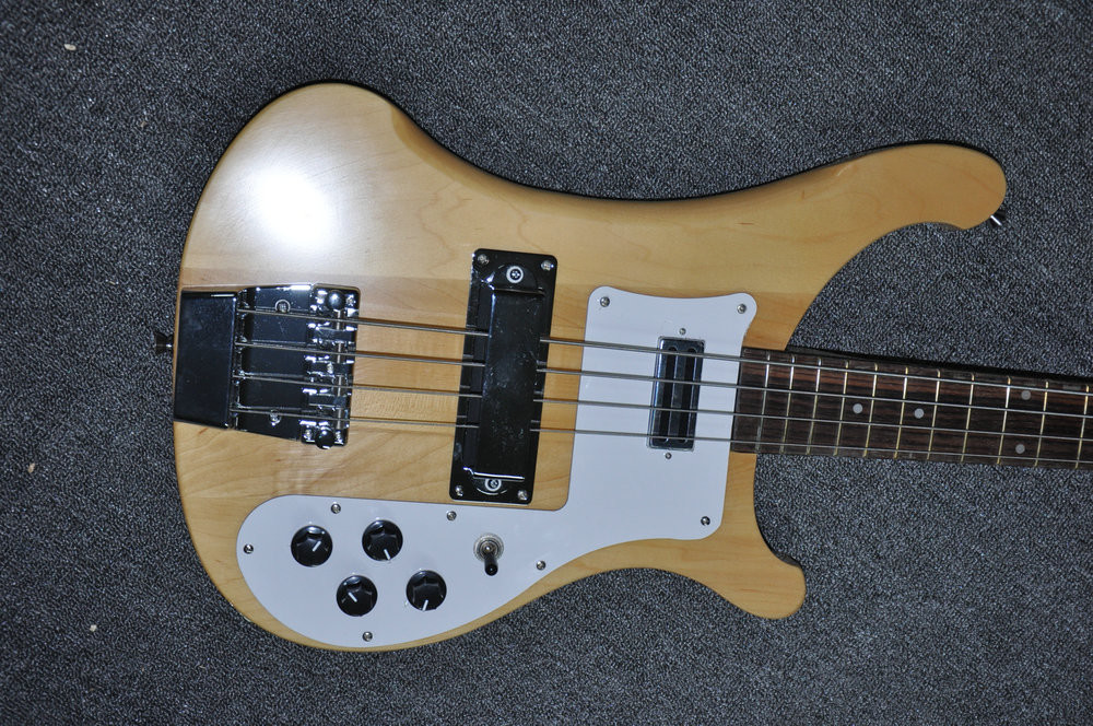 4 string electric bass guitar Natural Alder body Maple neck through body Rosewood fingerboard RIC custom bass guitar