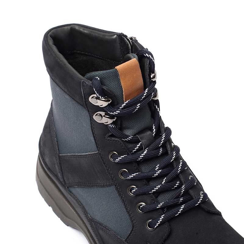 Navy Anti Odor Euro 44size Genuine Leather Casual Boots Lace Up