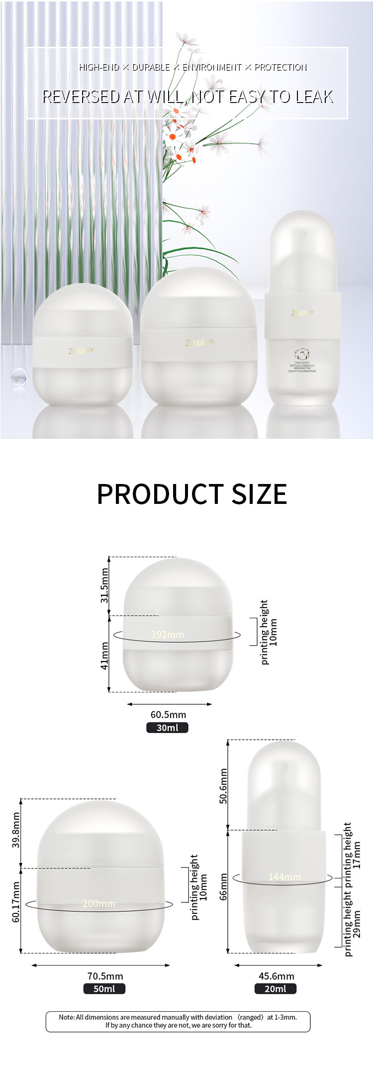 Portable travel set cosmetics skincare packaging eye cream jar body lotion bottle