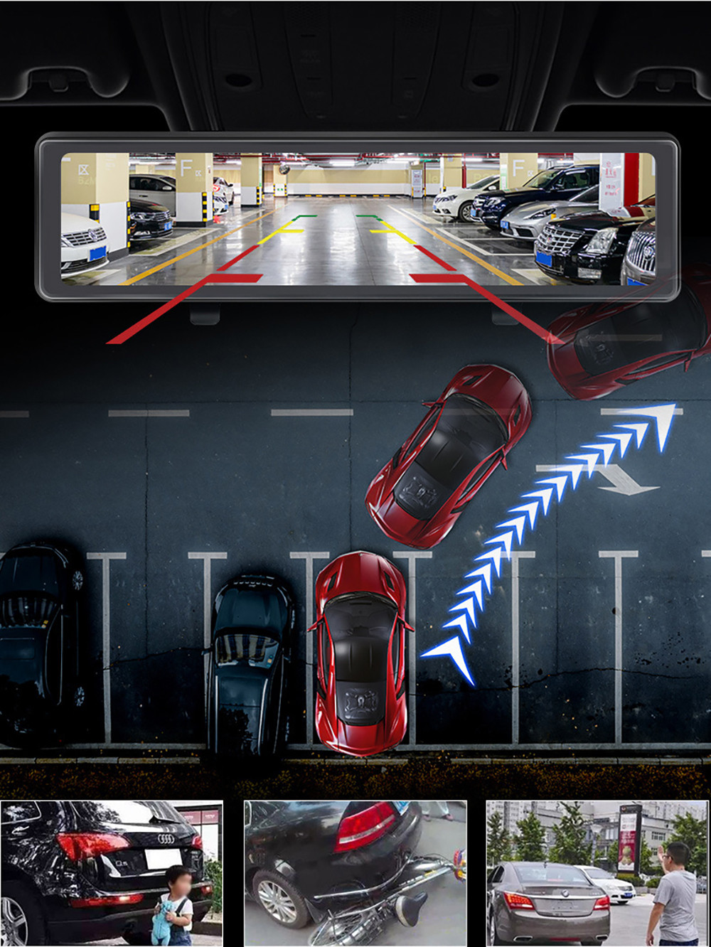 12 Inch Rearview Nextbase 4k Dash Cam WIFI GPS Car Dashboard Camera Recorder Radar Detection