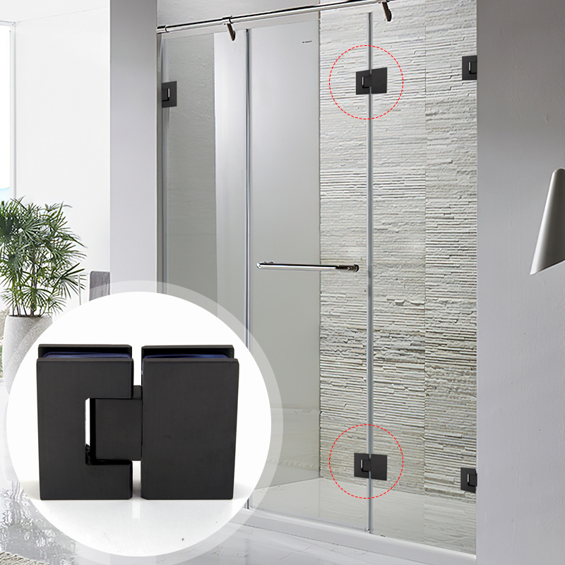 Brushed Nickel Finish Black Matte Shower Room Bathroom Hinge for Glass Door Pivot Spring
