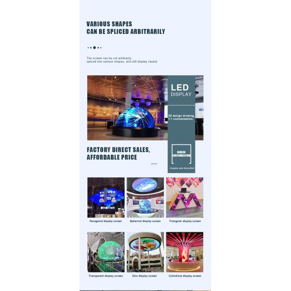 Creative Custom LED Pantallas Soft LED Display Curved LED Flexible Large Screen Indoor Outdoor Display Screen