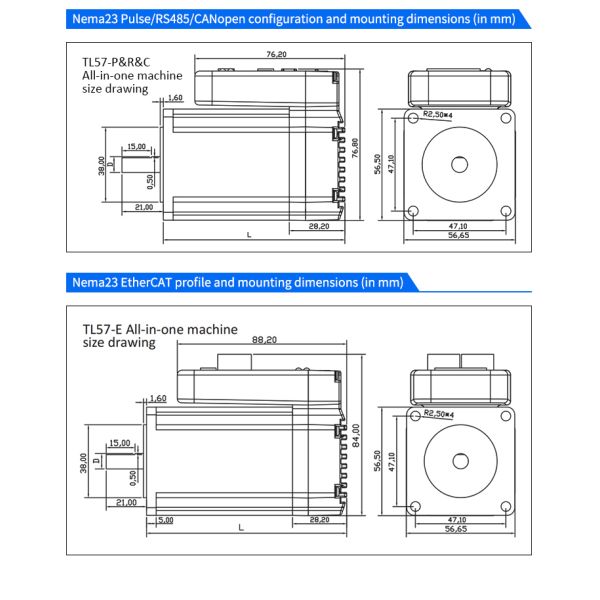 Lichuan Closed Loop Integrated Stepper Motors Driver 1.0N.m 2Phase Nema23 36V 4.0A 1000PPR