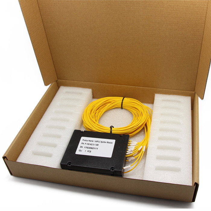 Fc Upc 1x8 Plc Internet Singlemode Fiber Optic Splitter Abs Cassette Type