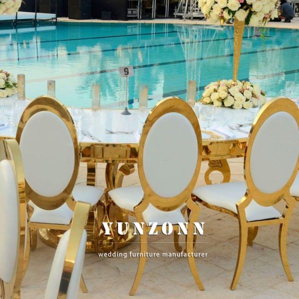 High Back Royal Loveseat Wedding Chairs King Throne Chair Rental Metal White Stainless Steel Modern Luxury Dining Chair