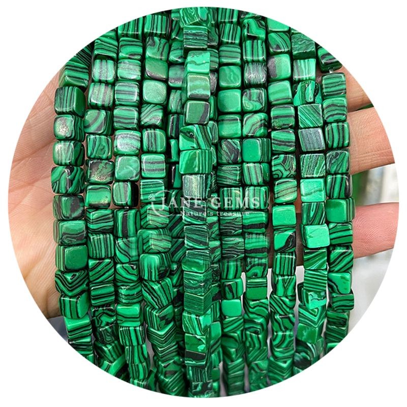 Wholesale Natural Crystal Gemstone Square Shape Beads Cube Loose Stone Bead Accessories Cube Bead Spacers for Jewelry