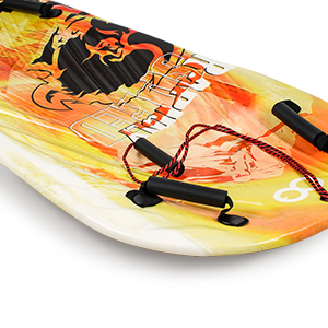 Adult 122cm Woowove Custom Snowboard Foam HDPE Plastic Snow Sled with 2 Handles Pull Rope