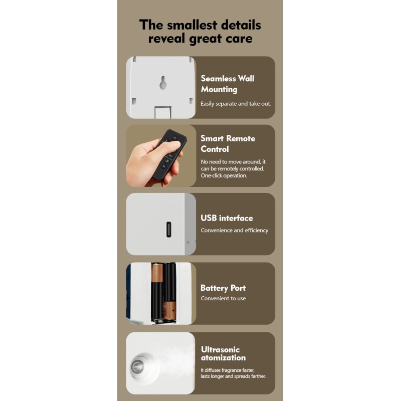 Smart USB Rechargeable Aroma Diffusers Remote Control Smart Aromatherapy Diffuser