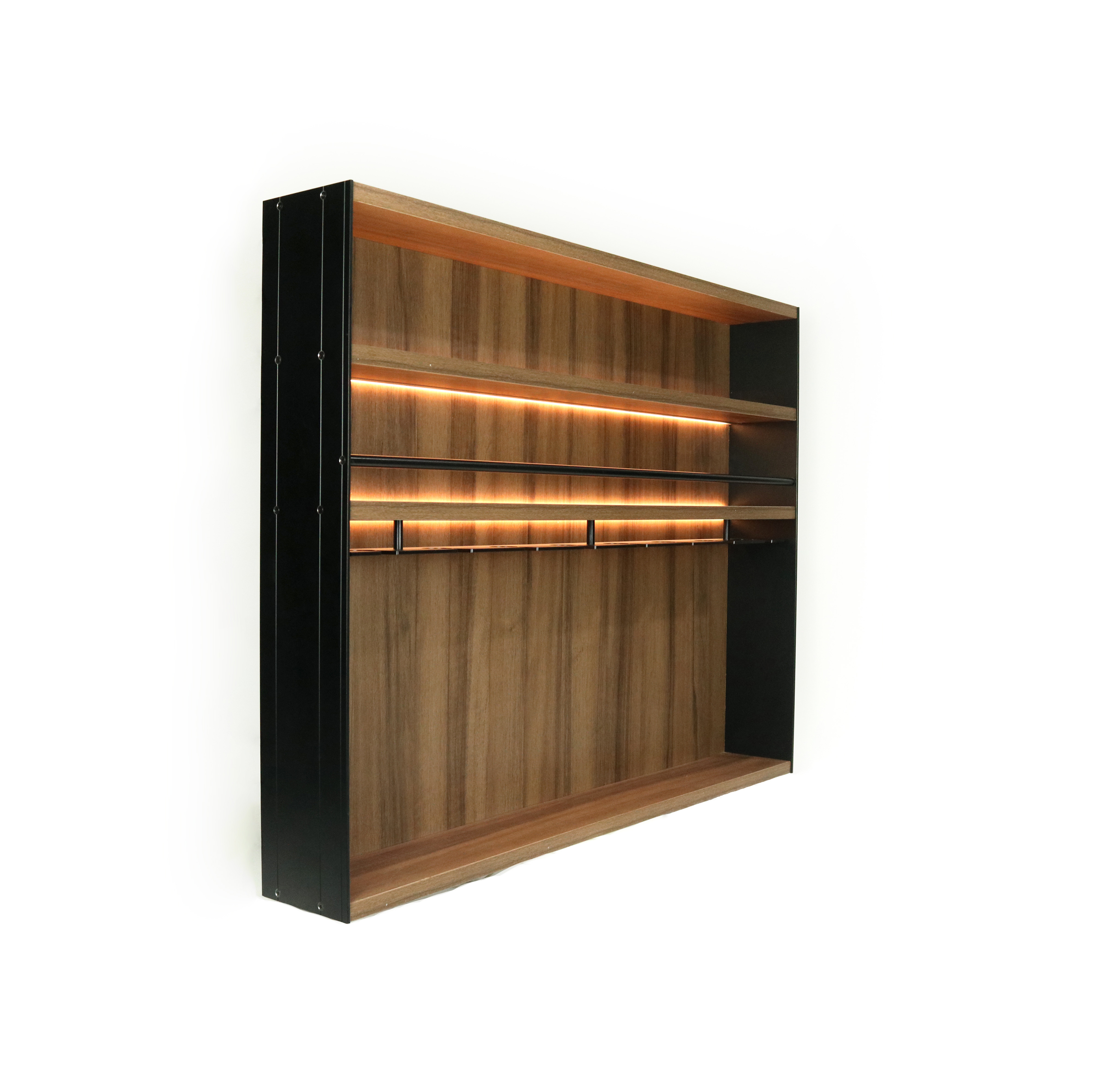 12 Hook Rustic Wall Mounted Kitchen Wood Rack 60X60X50cm