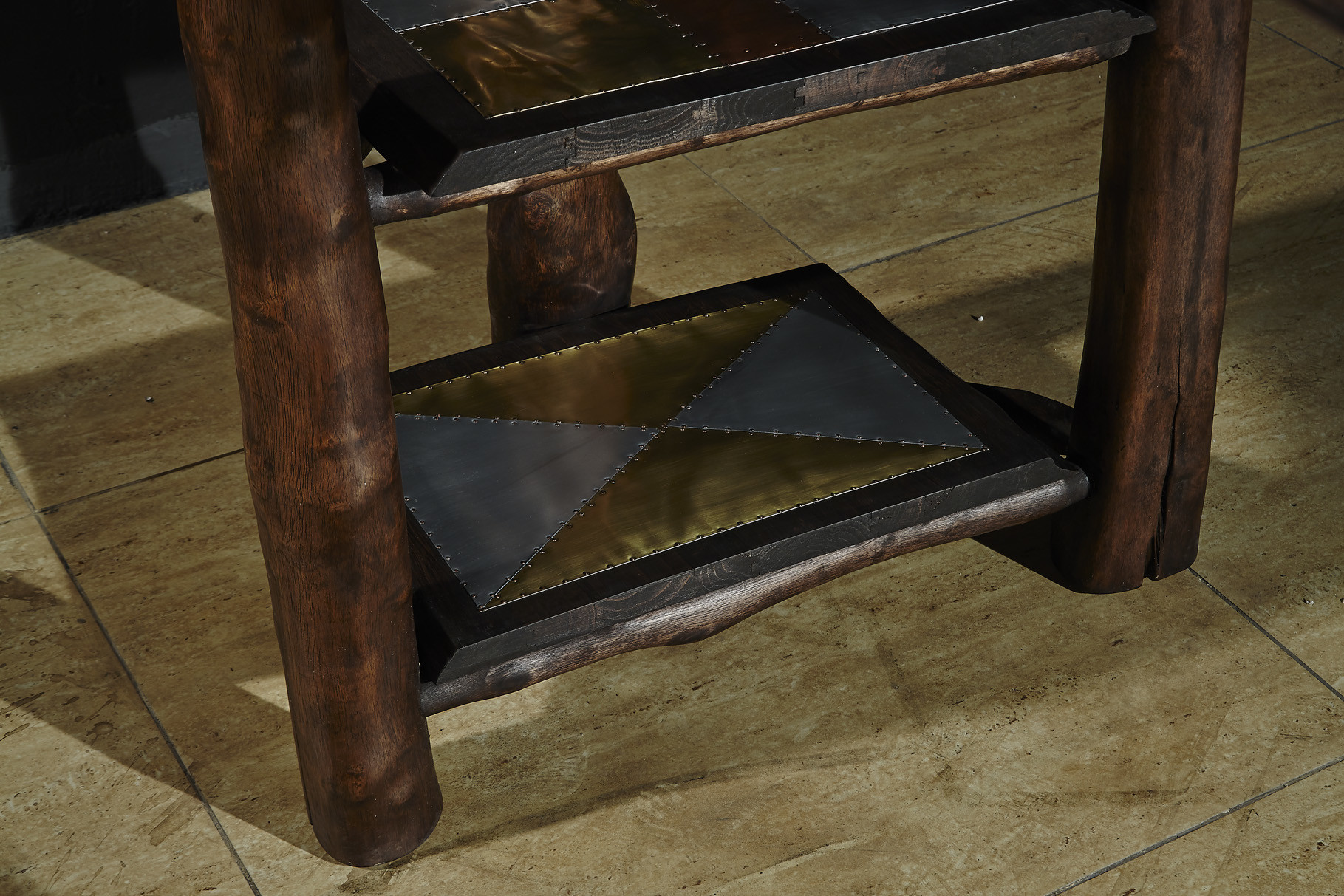 Teabush Aluminium Leather Counter Height Stools Full Fine Handwork Craft