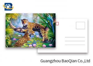 China Customized Size 3D Lenticular Postcards Wild Animals Pattern Pictures UV Printing on sale