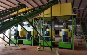 Quality Cow dung fertilizer pellets production line with 1-5T/H capacity for sale