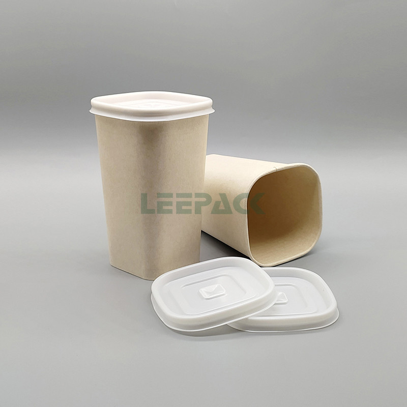 12/16/22oz Disposable square paper cup single PE coated hot paper cup ,for drinking ,coffee or snack