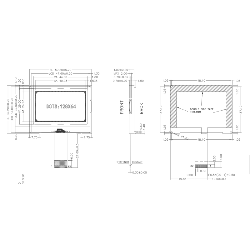 2.4 Inch 128x64 Resolution Dot Matrix LCD Display Module with ST7567A Drive IC