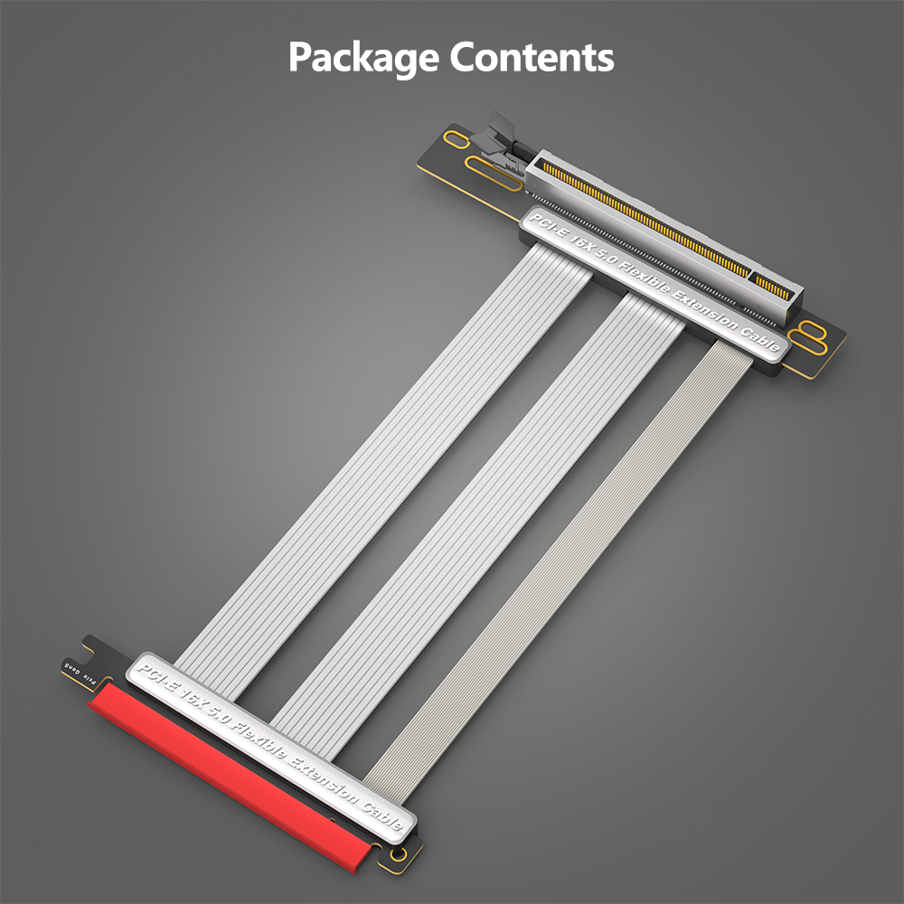 High Speed PCI-E 5.0 X 16 Rise Cable PCIe5 Expansion Cable X16 90 Degree Vertical Installation GPU Expansion Card