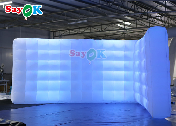 Oxord Cloth Inflatable Photo Booth Backdrop Led Wall Lighting Colorful Inflatable Led Photo Booth Wall