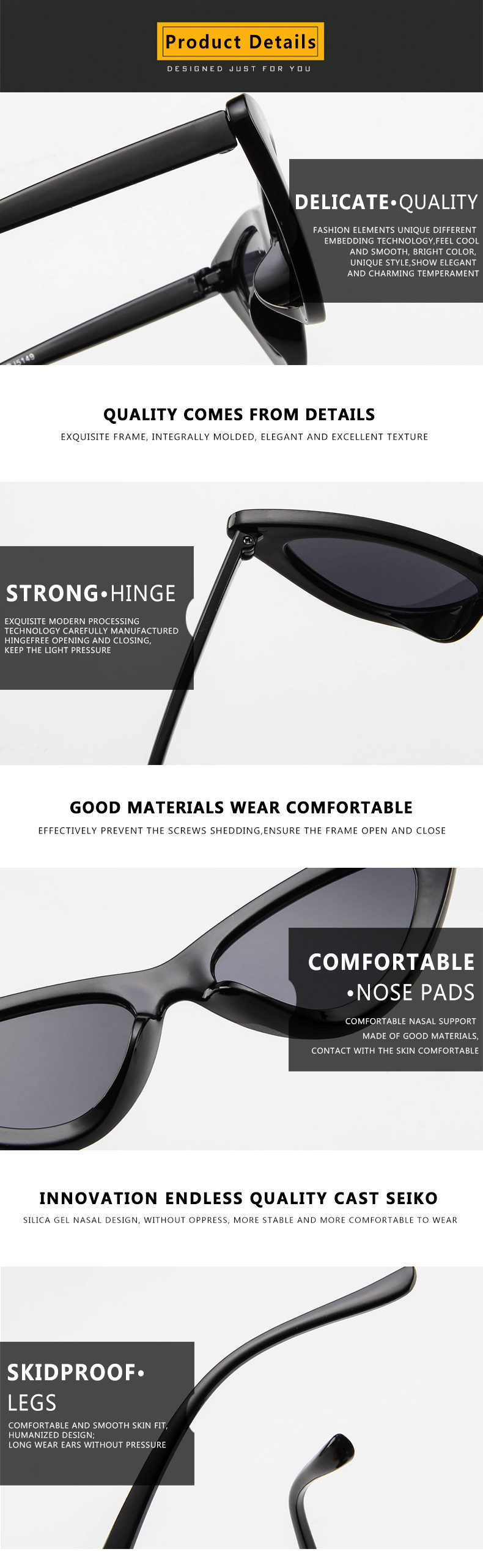 Butterfly Cat Eye Frame Glasses Trendy Street Style Hot Sale Sunglasses