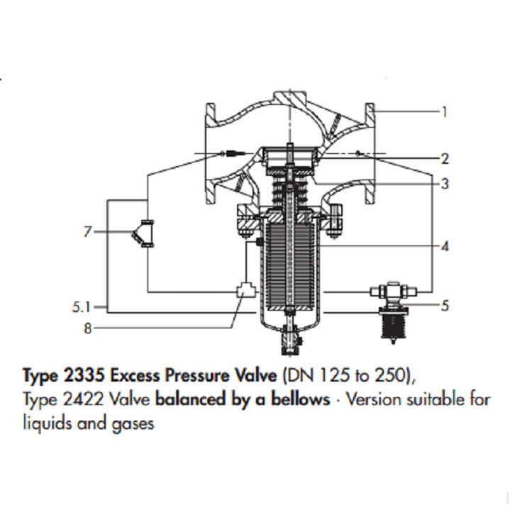 PN 25 Pressure Regulator Valve Electric Supply Pressure Control DIN Version 2333
