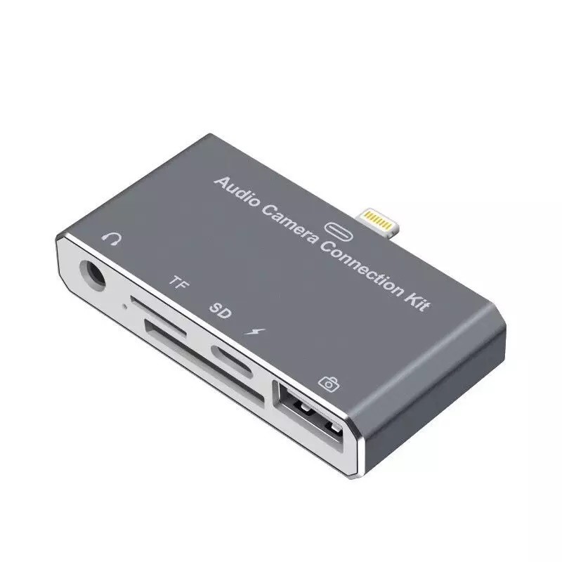 Lightning Adapter Card Reader Hub 5 in 1 Converter 8 Pin Lightning for iPhone 7 iPad Camera