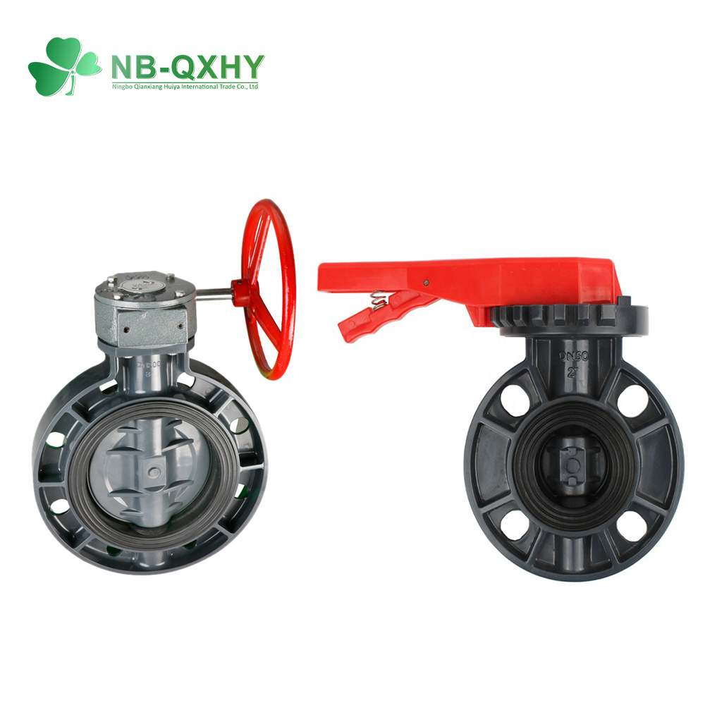 Water Supply PVC Valve Plastic Wafer Butterfly Valve with Flange