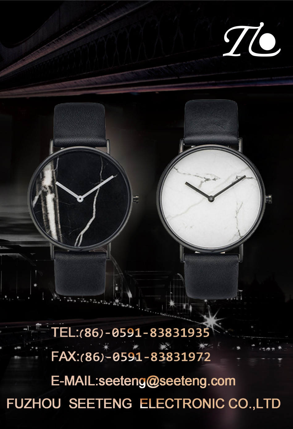 A unique dial design for men reisure and fashion wrist watch with pu leather band