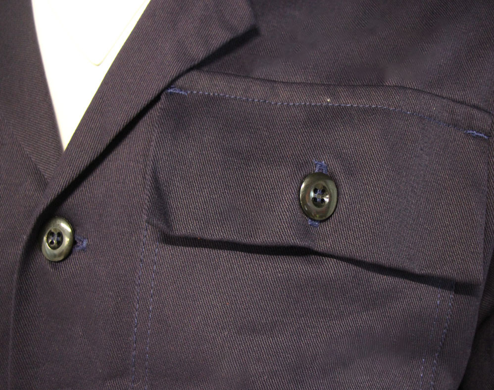 Flame Retardant Twill 3/1 Lapels Front Chest Navy Work Uniform