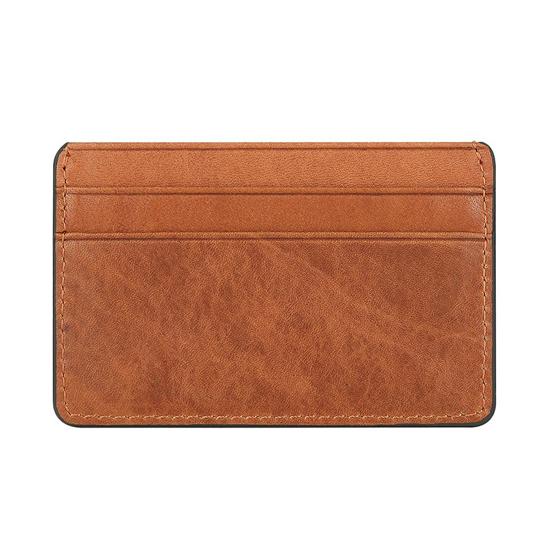 Crazy Horse Slim Genuine Leather Credit Card Holder Wallet For Men Package Weight 0.03kg