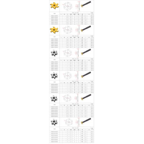 CNC Carbide Slot Milling Insert, Model HYMG1608-W250T55, PVD Coating HYCS08 - For Machining Steels, Stainless Steel and Precision Small Parts
