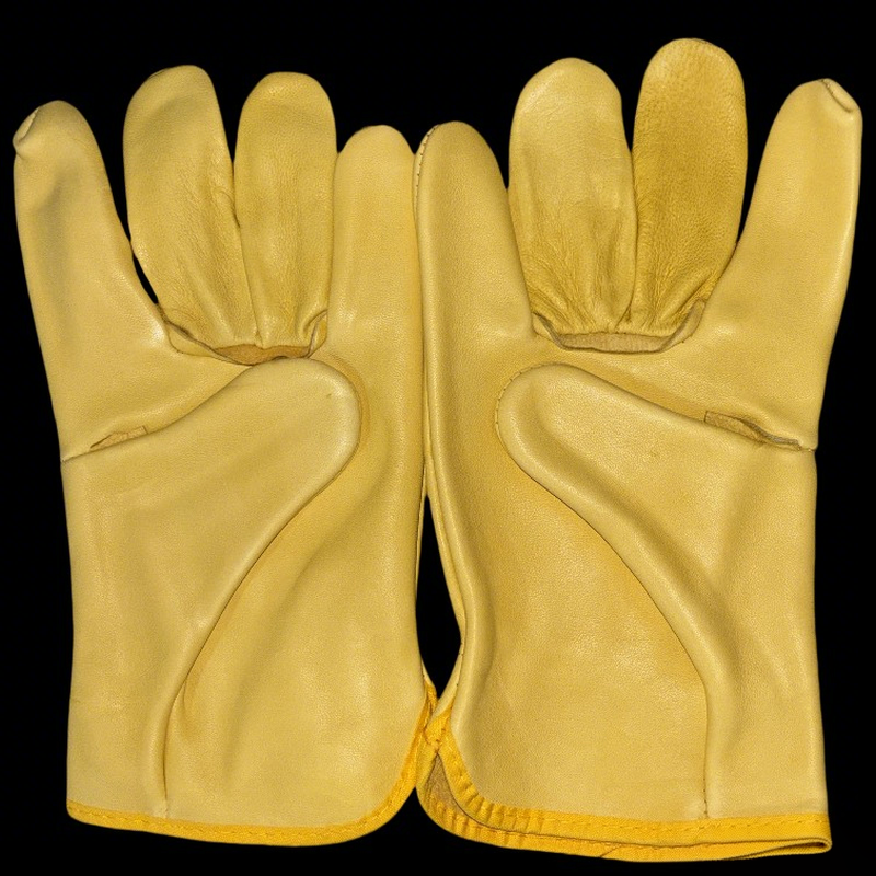 Split Cowhide Welding Gloves , Double Layer Heat Resistant Welder Gloves , Short Driver & Long Cuff Leather Safety Gloves , Anti Spark Wear Resistant
