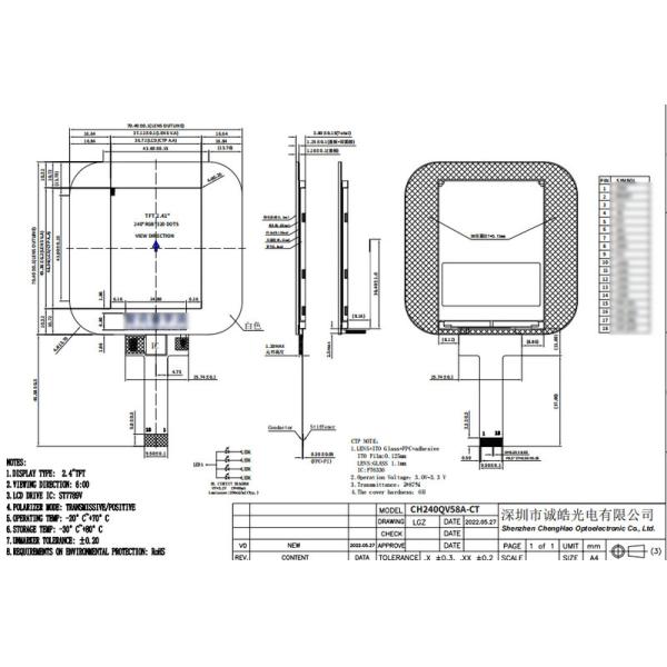 240x320 Small TFT LCD Display 2.4 Inch LCD TFT Touch Screen With RoHS