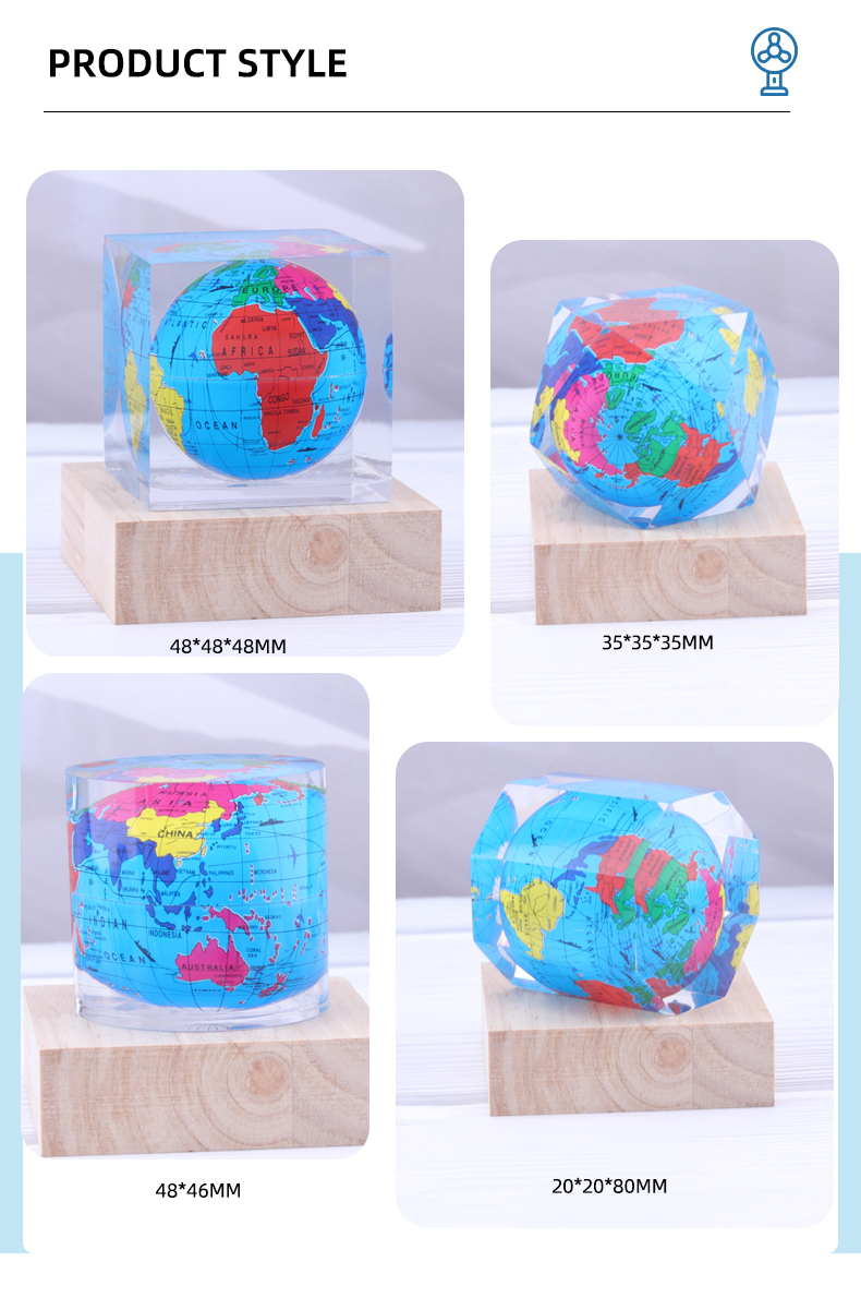 Polygonal Cylindrical Plexiglass Crystal Globe Paperweight , Clear Resin Paperweight