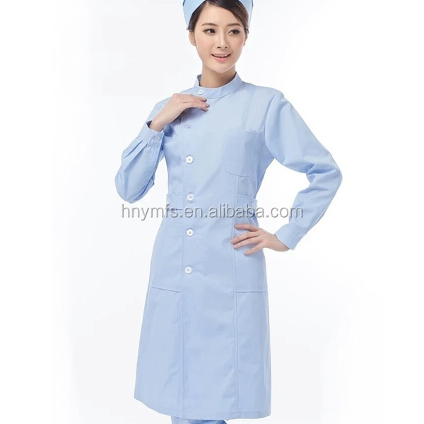 100% Cotton Hospital Scrubs Long Sleeve Medical Nursing Scrubs
