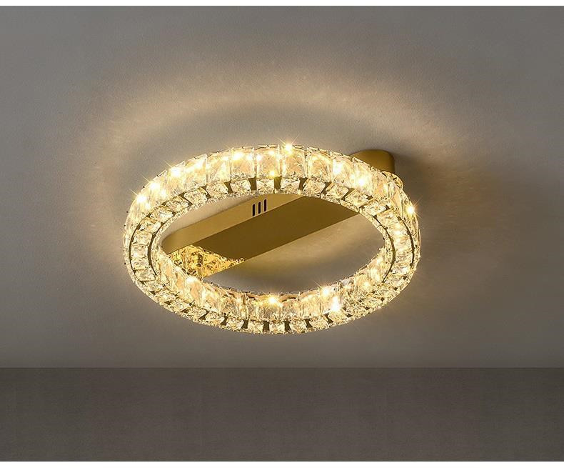 Luxury Ring Ceiling Lamp Modern Bedroom Living Room Crystal Ceiling Lamp(WH-CA-100)