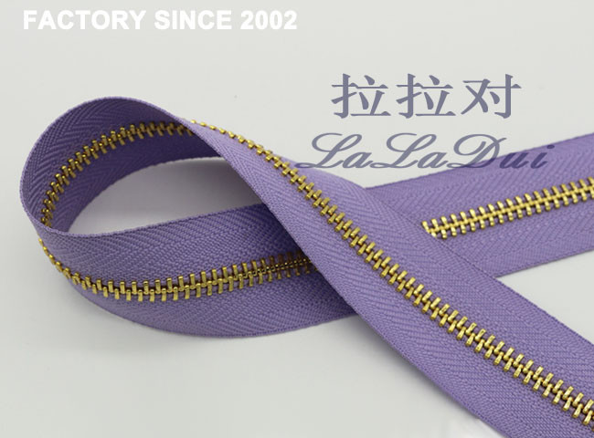 Standard Y / Corn Teeth Long Chain Zipper 5# 48 Inch Light Purple Tape Customized