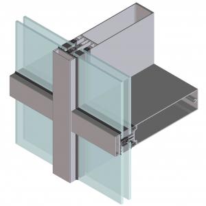 Quality Facade System Large Aluminum Profiles Double Glazed Glass Curtain Wall 3mm for sale