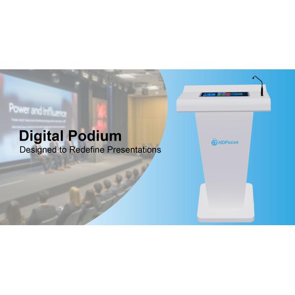Best Price Smart LCD 21.5 Inch All-in-One Touch Screen Podium Kiosk with Mic and Speaker for Conference