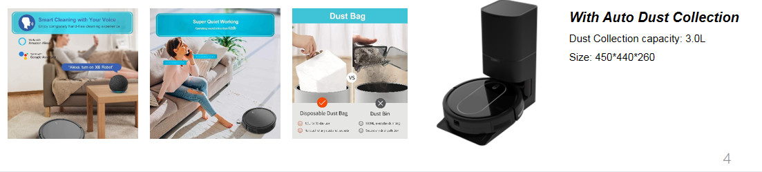 Gyro Navigation Floor Robotic Vacuum Cleaner Tuya APP